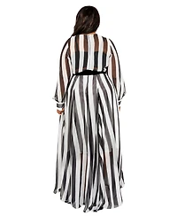 Buxom Couture Plus Stripe Surplice Maxi Dress