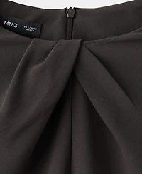 Mango Women's Draped Neck Long-Sleeved Dress