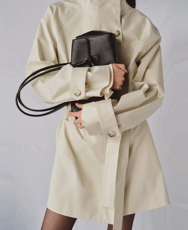 Mango Women's Funnel Neck Belt Trench Coat