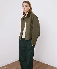 Mango Women's Contrasting Collar Denim Barn Jacket