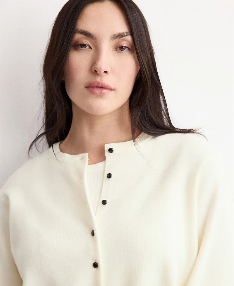 Mango Women's Knitted Button Cardigan Sweater