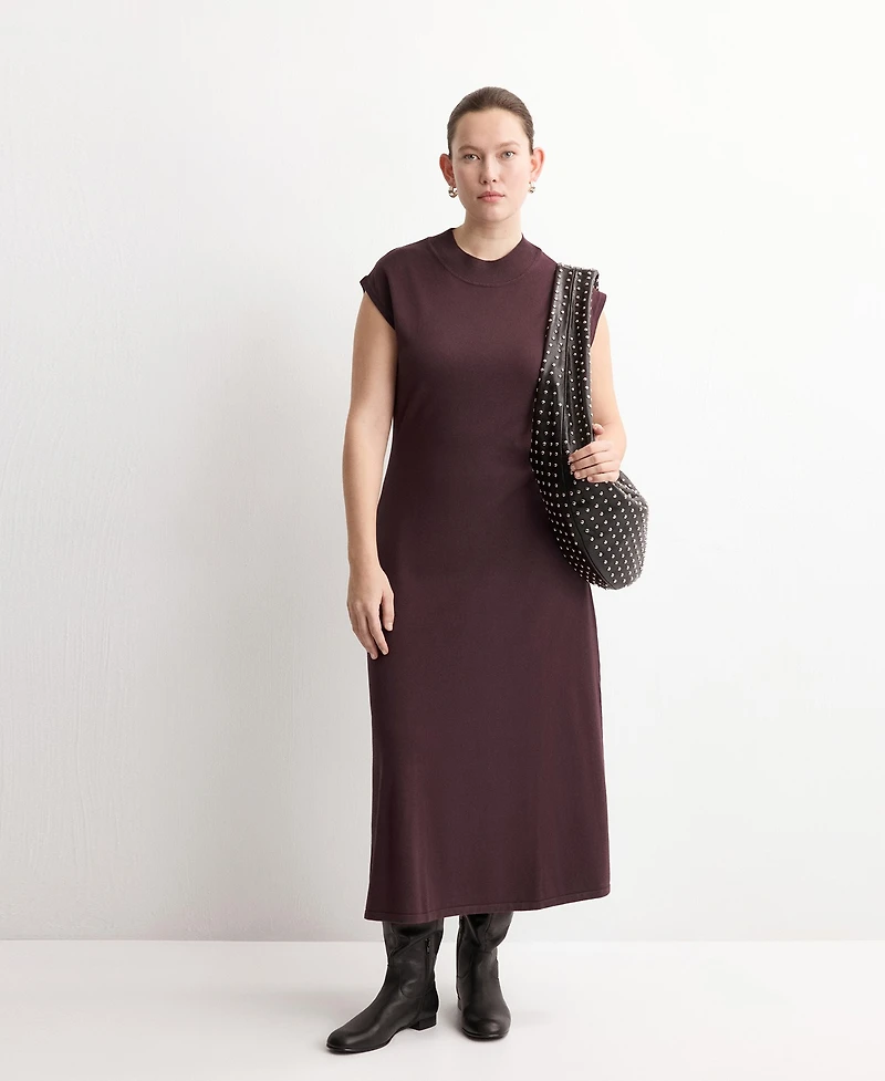 Mango Women's Perkins-Neck Knitted Dress