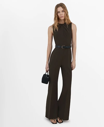Mango Women's Draped Detail Belt Jumpsuit
