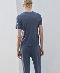 Mango Women's Short-Sleeved Micro-Modal Pajama Top