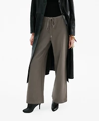 Mango Women's Elastic Waist Cotton Pants