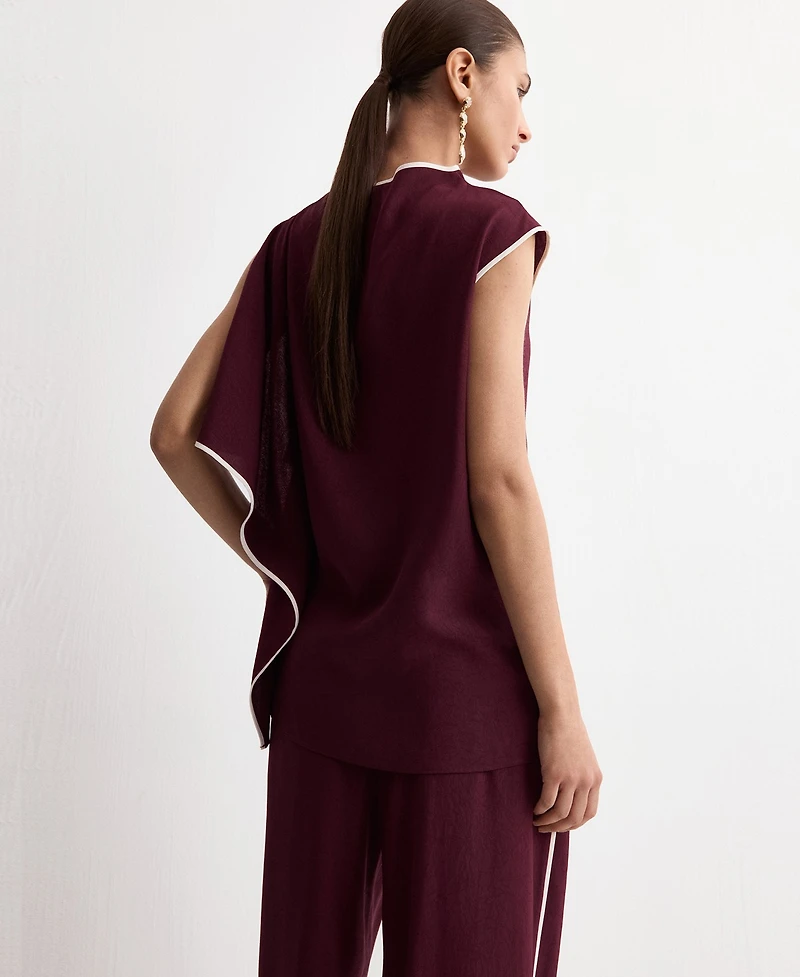 Mango Women's Ruffle Asymmetric Blouse