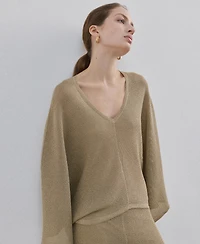 Mango Women's V-Neck Knit Top