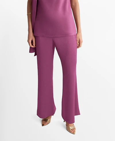 Mango Women's Satin Straight-Fit Pants