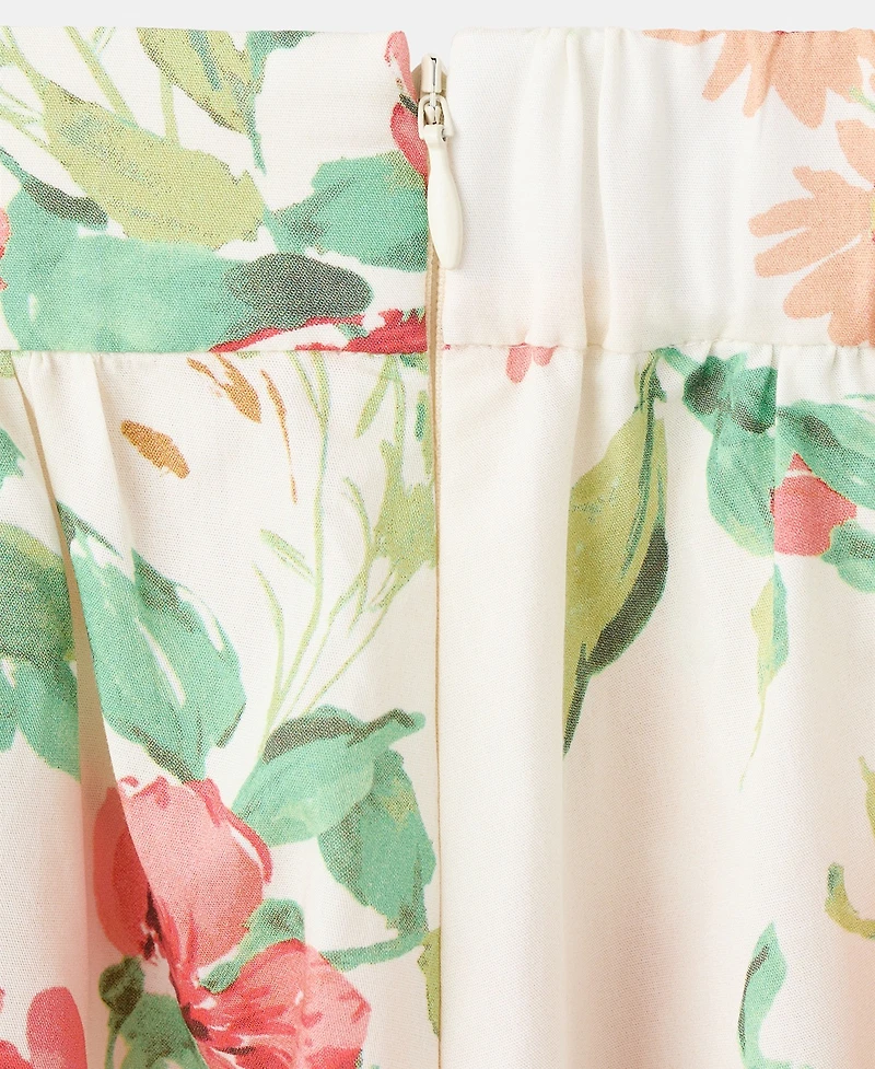 Mango Women's Flowers Midi Skirt