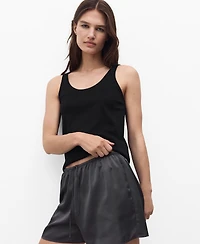 Mango Women's Cotton Round-Neck Top