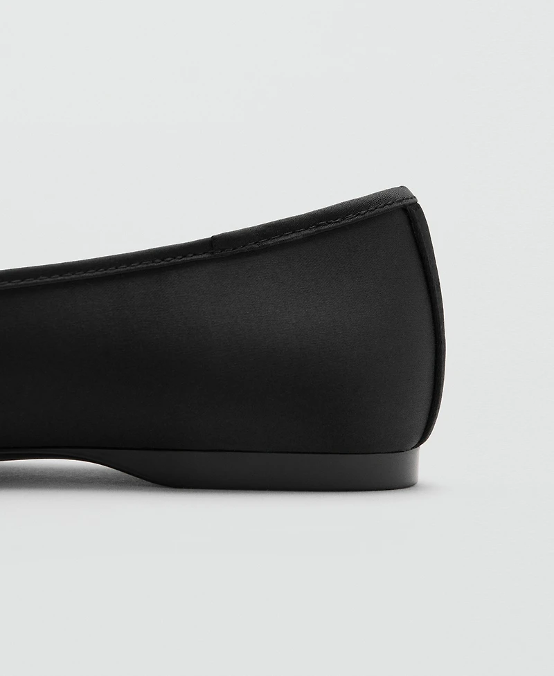 Mango Women's Metallic Applique Straps Ballerina