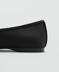 Mango Women's Metallic Applique Straps Ballerina