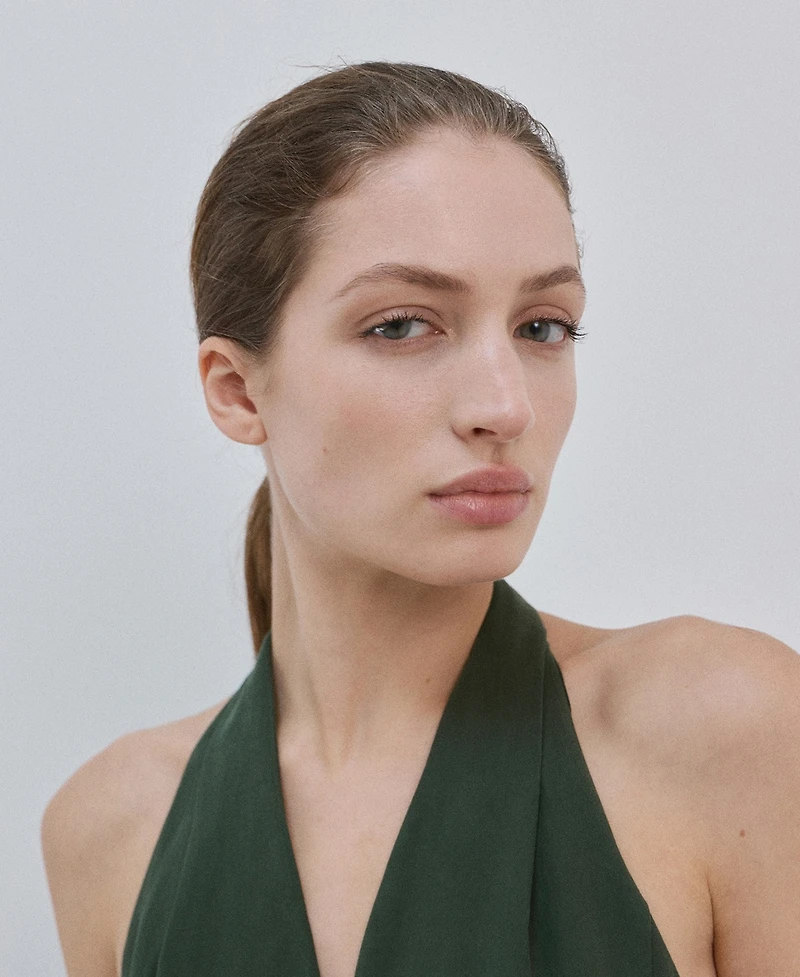 Mango Women's Halter-Neck Belt Jumpsuit