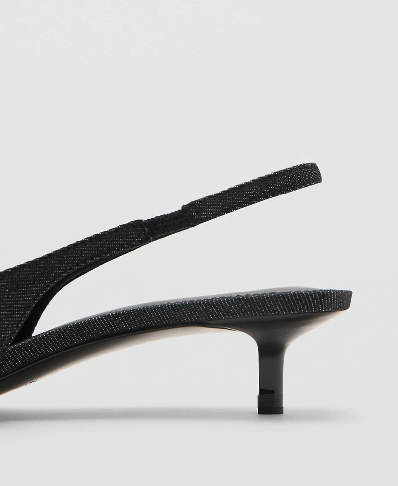 Mango Women's Buckle Slingback Denim Shoes