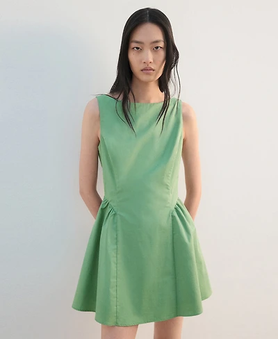 Mango Women's Flared Cotton Dress