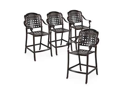 Slickblue Outdoor Bar Stools Set of 4, Counter Height Aluminum