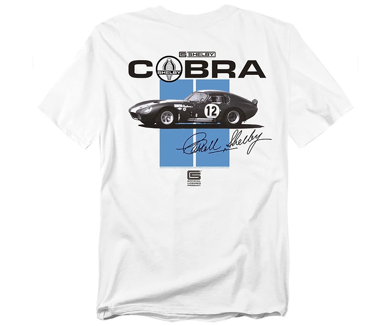 Mustang Men's Shelby Cobra Racing Stripes Back T-Shirt