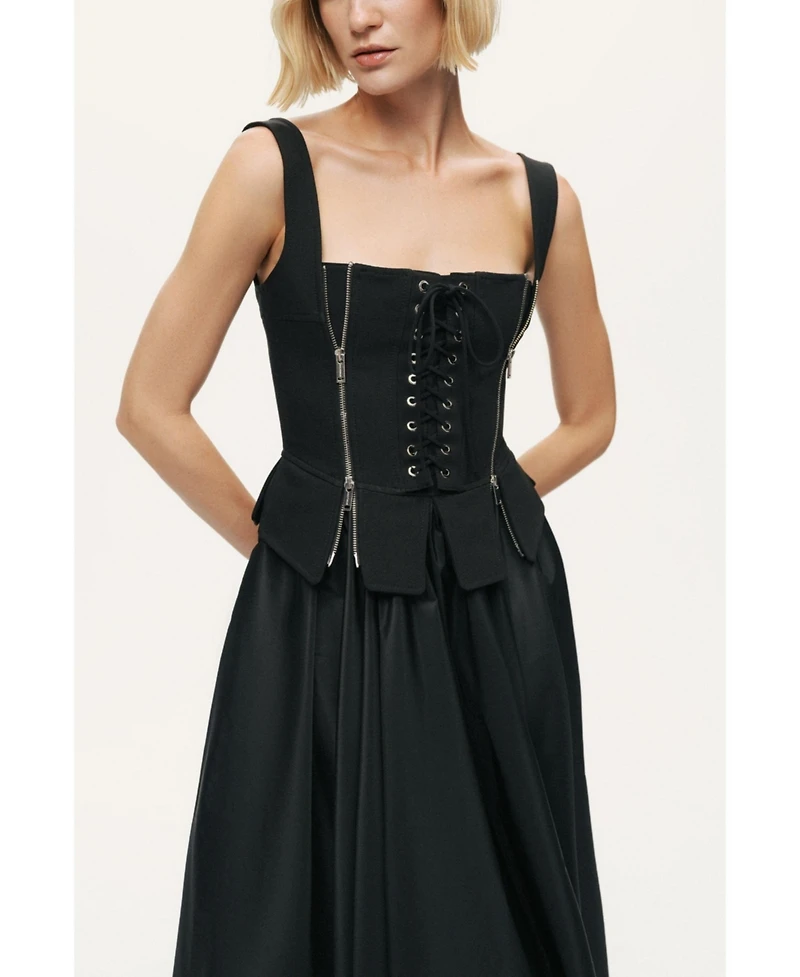 Nocturne Women's Laced Corset Maxi Dress