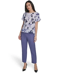 Calvin Klein Petite Crew Neck Short-Sleeve Top