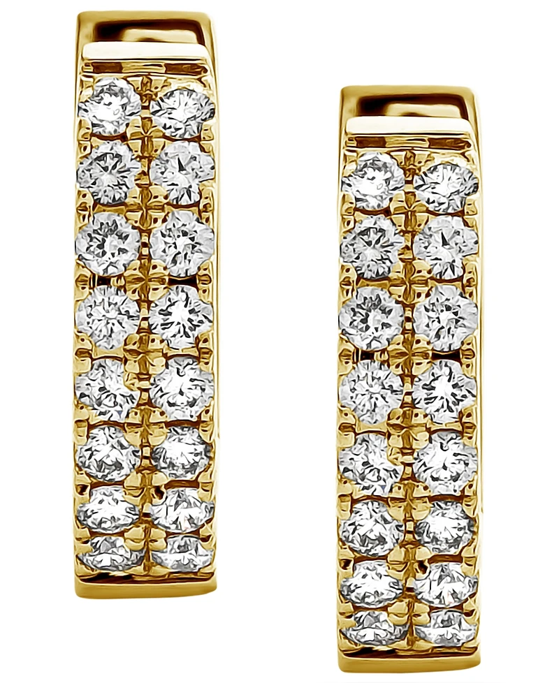 Macy's Diamond Huggie Earrings (1/3 ct. t.w.) in 14k Yellow Gold