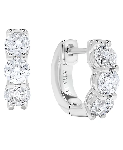 Macy's Diamond Huggie Earrings (2 ct. t.w.) in 14k White Gold