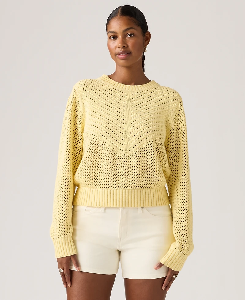 Levi's Women's Gaelle Long-Sleeve Crochet Pull-On Sweater