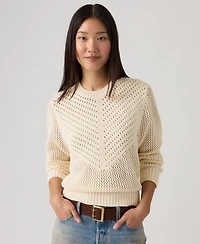 Levi's Women's Gaelle Long-Sleeve Crochet Pull-On Sweater