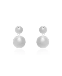 The Lovery Puffy Round Drop Earrings Sterling Silver