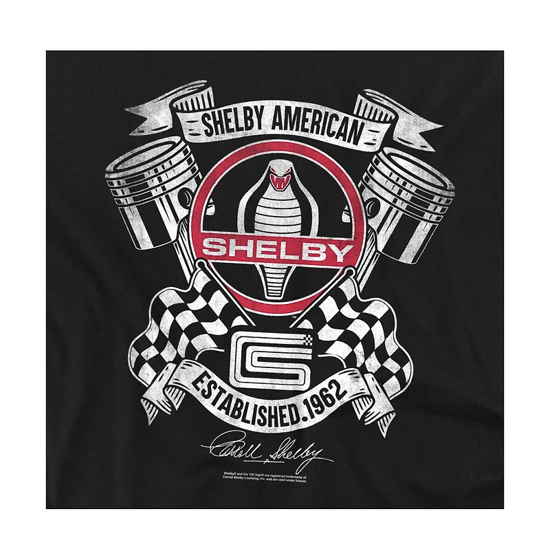 Mustang Men's Shelby Cobra Piston Chequered T-Shirt