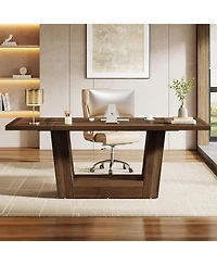 Tribesigns 63'' Executive Office Desk, Modern Computer Home Office Desk with Robust Base, Large Wooden Conference Table