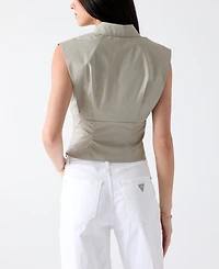 Guess Women's Cherry Collared Sleeveless Top