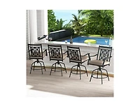 Slickblue 2-Piece Outdoor Swivel Bar Stool Set with Padded Cushions