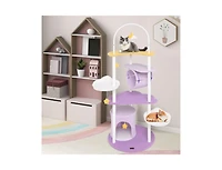 Aostirmotor 62" Large Cat Tower with Metal Frame & Jumping Platforms, Sturdy Indoor Cat Furniture