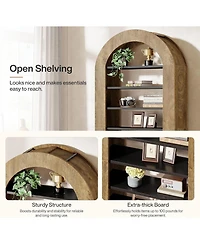 Tribesigns 8-Tier Arched Bookshelf, 70.9'' Bookcase with Storage, Modern Bookshelf
