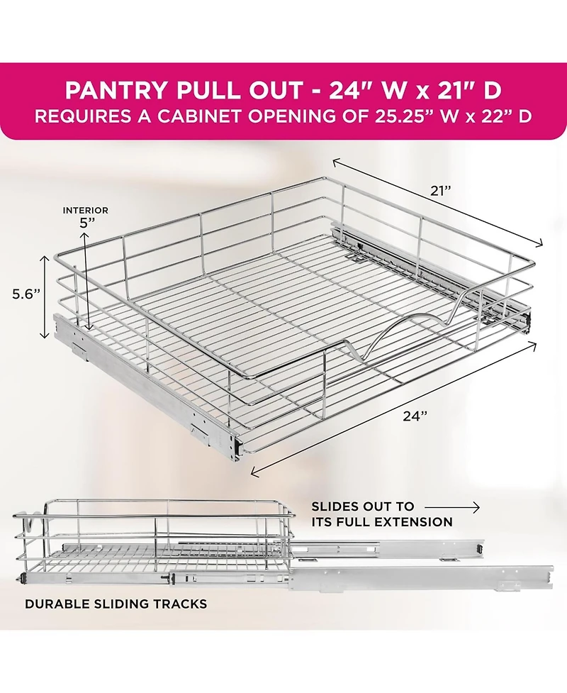 Florida Brands Pull Out Cabinet Organizer, Individual Sliding Drawers