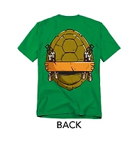Teenage Mutant Ninja Turtles Men's 2012 Michelangelo Shell Front Back T-Shirt