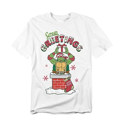 Teenage Mutant Ninja Turtles Men's Greetings Christmas Scene T-Shirt