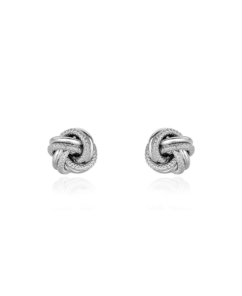 The Lovery Textured Knot Stud Earrings Sterling