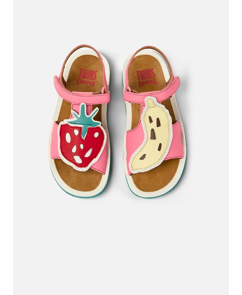 Camper Girls Bicho Twins Leather T-Strap Sandals