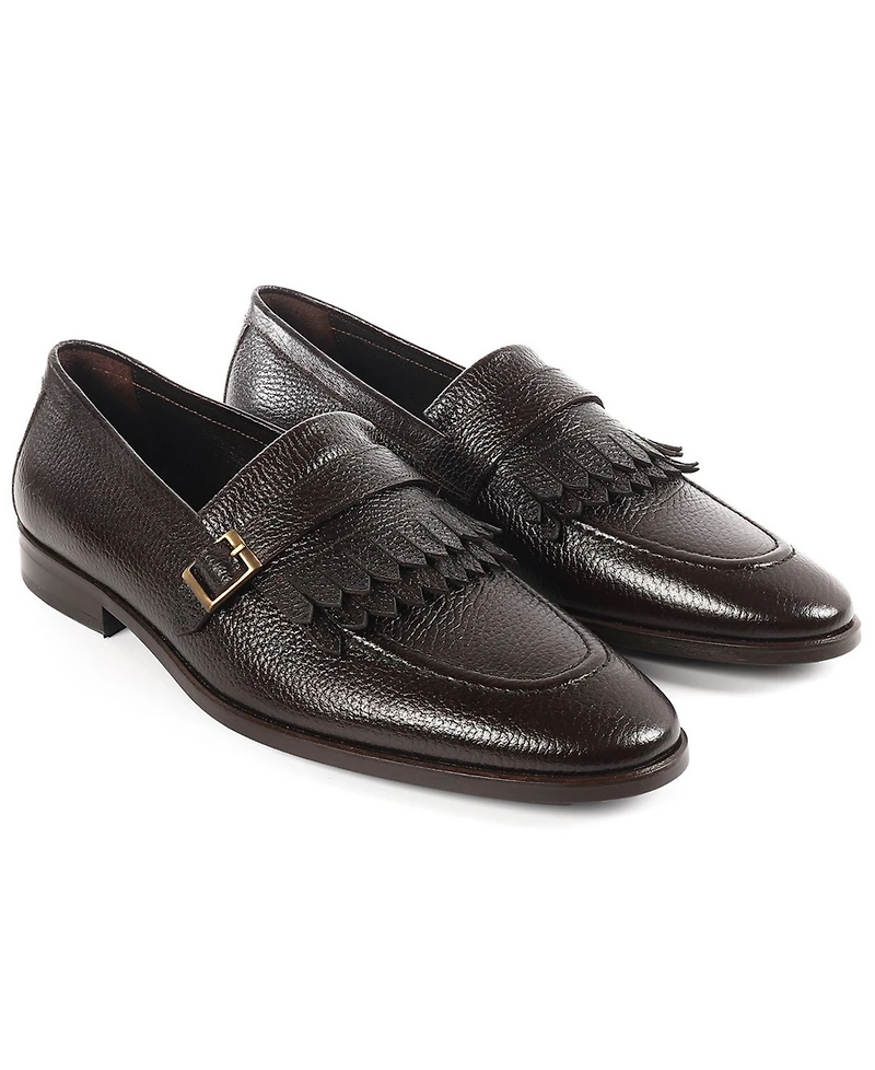 Vellapais Men's Tortoise Monk Strap Slip-On Dress Loafers