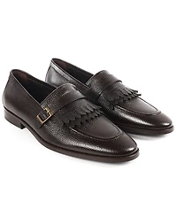 Vellapais Men's Tortoise Monk Strap Slip-On Dress Loafers