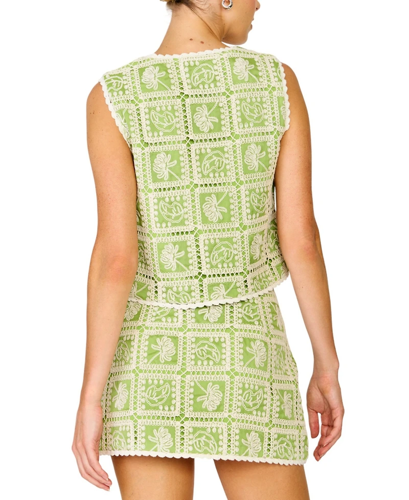 Line & Dot Women's V-Neck Sleeveless Top