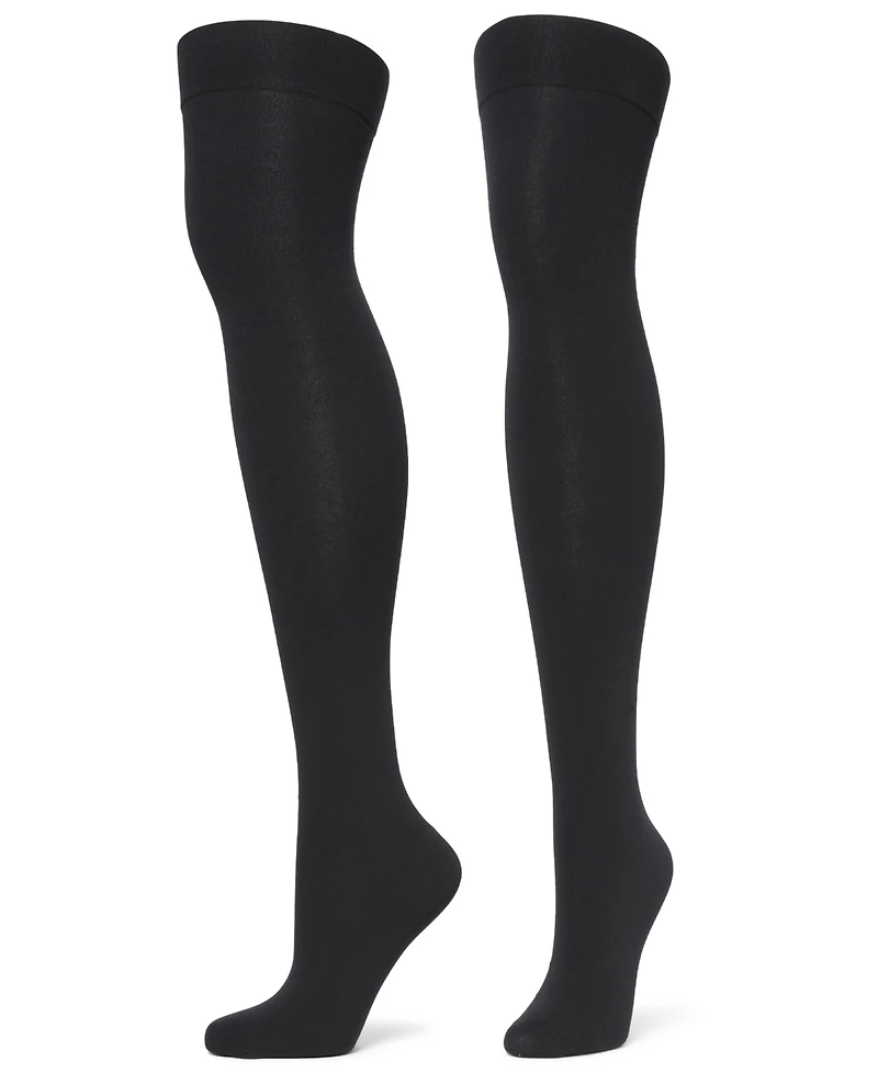 Hue Women's Opaque Contrast Bold Over The Knee Socks