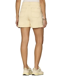 Democracy Petite High-Rise Scalloped Detailed Button Closure Denim Shorts