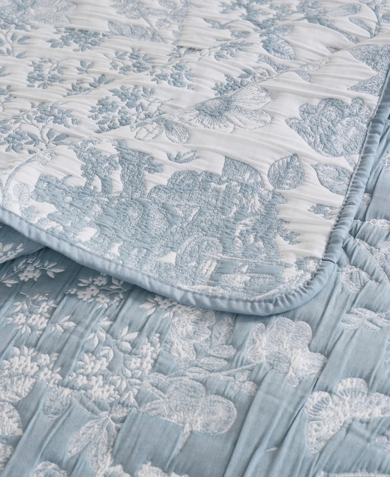 Greenland Home Fashions Patchwork Toile Reversible Matelasse Throw, 50" x 60"