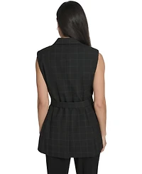 Calvin Klein Women's Windowpane Tie-Waist Vest