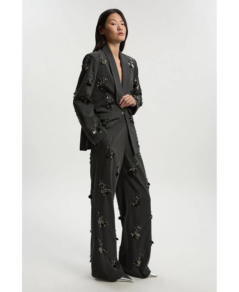 Karen Millen Women's Embellished Single-Breasted Blazer