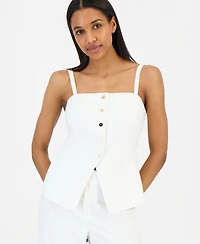 Tahari Asl Women's Button-Front Sleeveless Top
