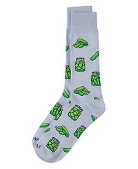 MeMoi Men's Pickles-Themed Novelty Crew Socks