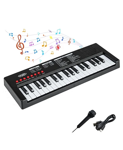 Mecale 37-Key Kids Piano Keyboard with 8 Rhythms & Microphone